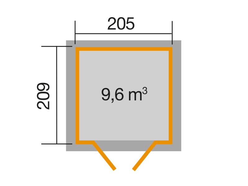 Weka Gartenhaus 265 Gr. 2 21 mm anthrazit