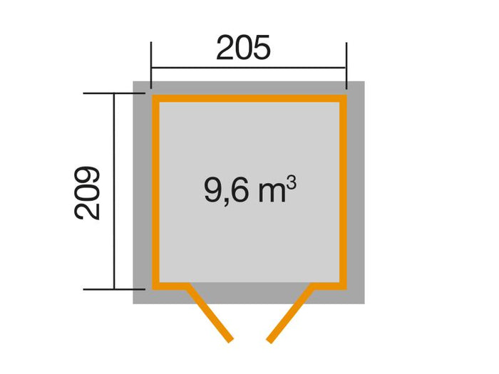 Weka Gartenhaus 265 Gr. 2 21 mm anthrazit