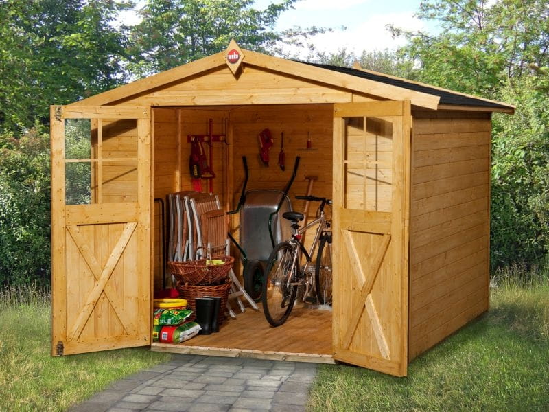 Weka Gartenhaus 316 Größe 4 mit Doppeltür Eiche hell