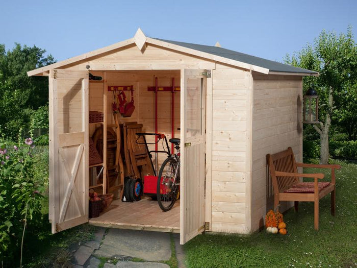 Weka Gartenhaus 316 Größe 5 mit Doppeltür natur