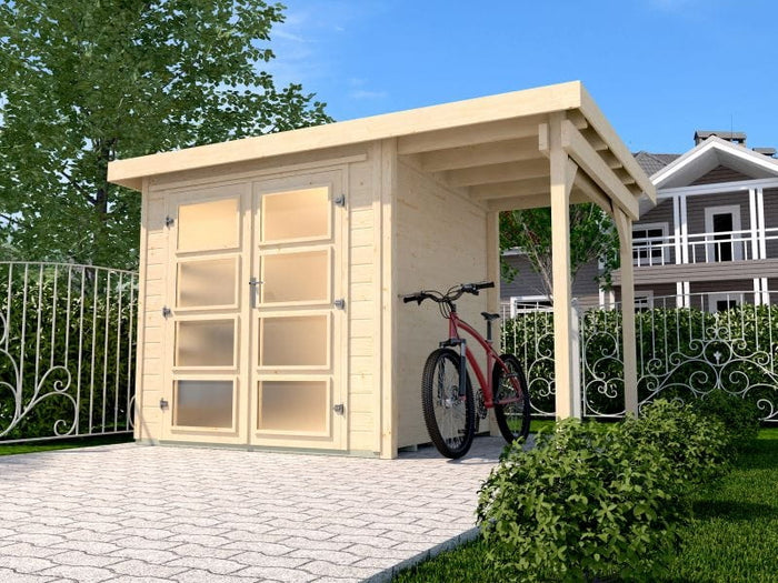 Weka Gartenhaus 321 A Größe 4 natur Anbau 115 cm