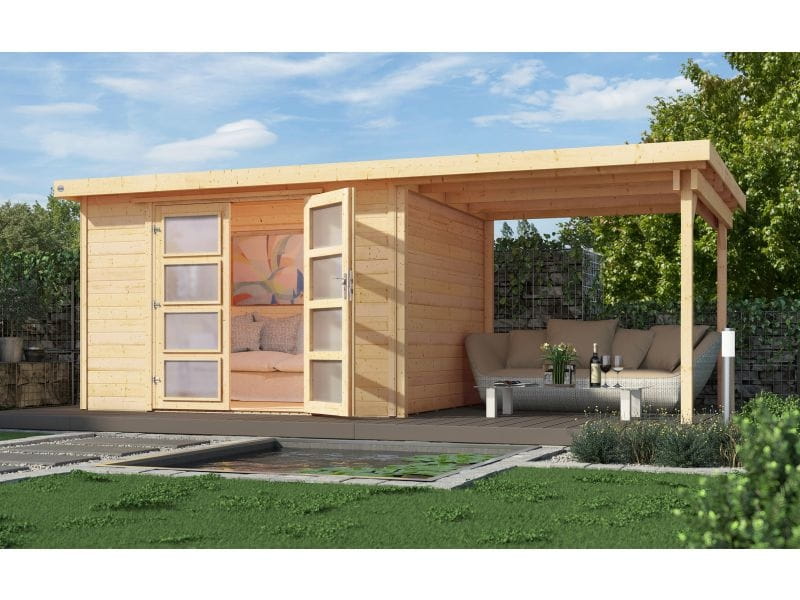 Weka Gartenhaus 321 Größe 4 natur Anbau 230 cm
