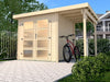 Weka Gartenhaus 321 Größe 5 mit Anbaudach 115 cm