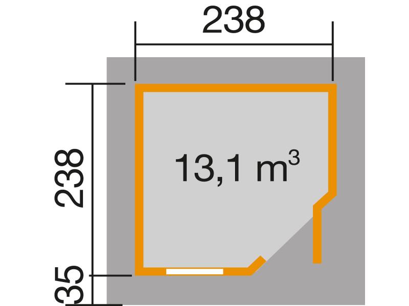 Weka Gartenhaus 5-Eck-Haus 213 Gr 1 grau