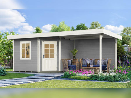 Weka Gartenhaus 5-Eck-Haus 213 Gr 1 grau Anbau 300 cm