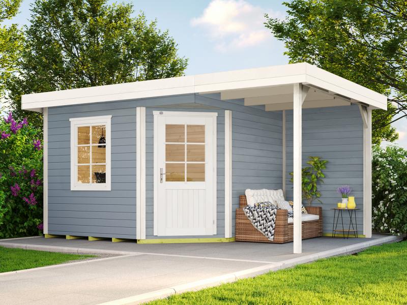 Weka Gartenhaus 5-Eck-Haus 213 Gr 2 grau Anbau 150 cm
