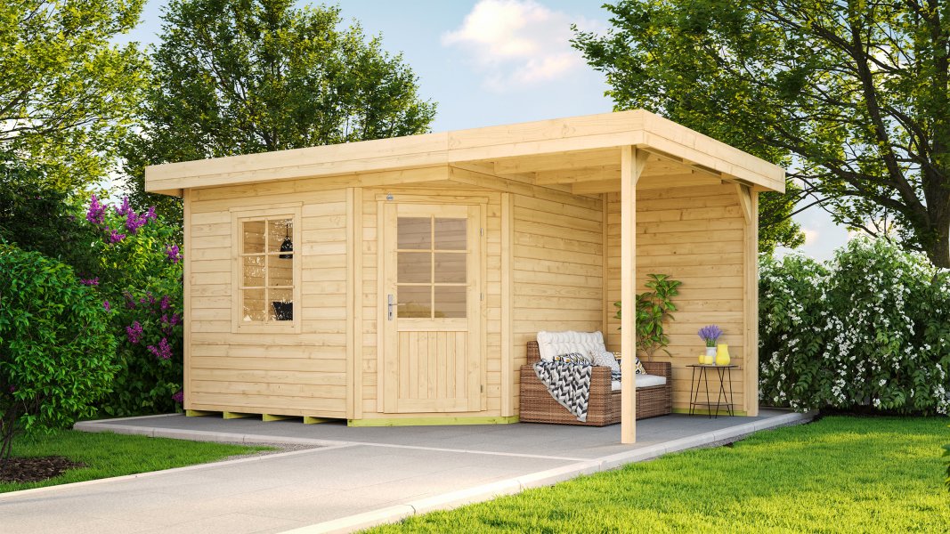 Weka Gartenhaus 5-Eck-Haus 213 Gr 2 natur Anbau 150 cm