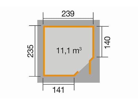 Weka Gartenhaus 5-Eck-Haus 229 A Gr 2 grau