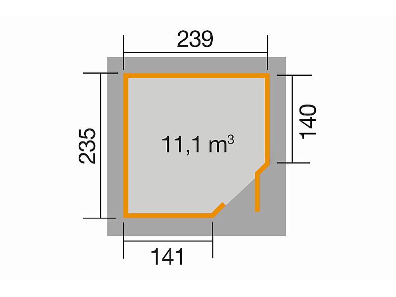 Weka Gartenhaus 5-Eck-Haus 229 A Gr 2 schwedenrot