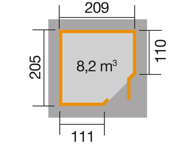 Weka Gartenhaus 5-Eck-Haus 229 Gr 1 schwedenrot
