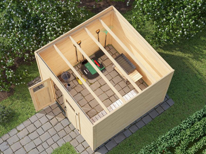Weka Gartenhaus Batu 1,5, 28mm natur, inkl. Rahmen-Doppeltür