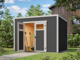 Weka Gartenhaus Batu 1,5, 28mm, inkl. Rahmen-Doppeltür, Dunkelgrau