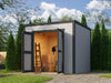 Weka Gartenhaus Batu 1,5, 28mm, inkl. Vollholz-Doppeltür, Hellgrau