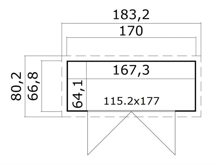Weka Gartenhaus Mori Gr. 1.2 mit Pultdach, inkl. Fußboden