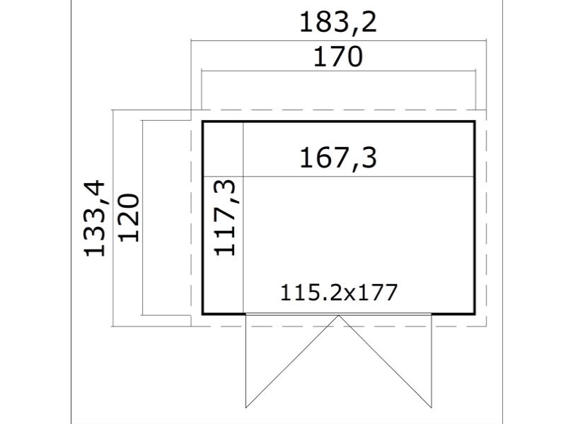 Weka Gartenhaus Mori Gr. 2.2 mit Pultdach, inkl. Fußboden