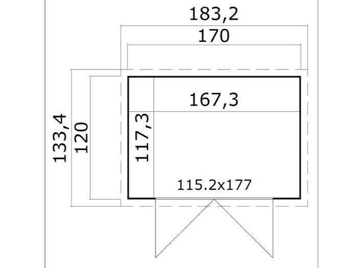 Weka Gartenhaus Mori Gr. 2.2 mit Pultdach, inkl. Fußboden