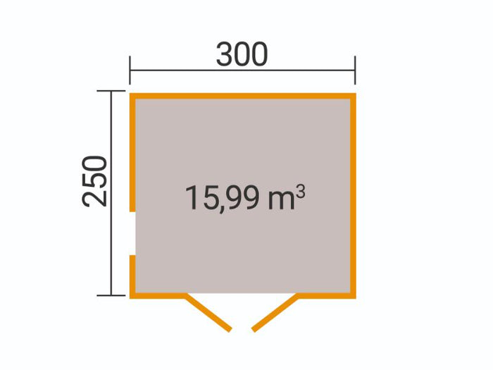 Weka Gartenhaus P 285 Gr. 0 graphitgrau 300 x 250