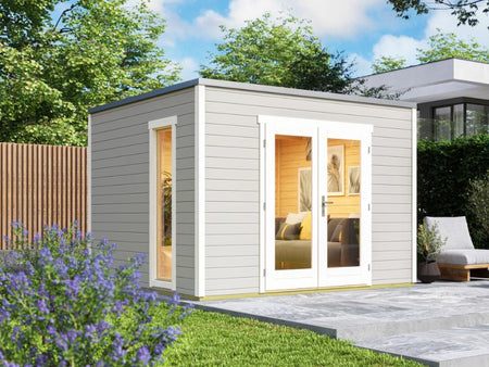 Weka Gartenhaus P 285 Gr. 0 hellgrau 300 x 250