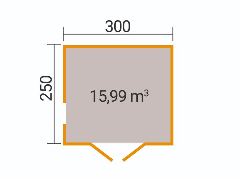 Weka Gartenhaus P 285 Gr. 0 naturbelassen 300 x 250