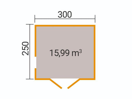 Weka Gartenhaus P 285 Gr. 0 naturbelassen 300 x 250