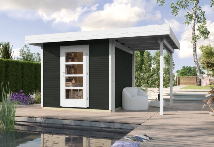 Weka Gartenhaus wekaLine 172 A Größe 1 anthrazit Anbau 150 cm