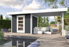 Weka Gartenhaus wekaLine 172 B Größe 1 anthrazit Anbau 300 cm