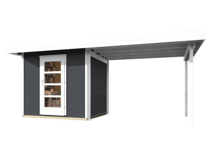 Weka Gartenhaus wekaLine 172 B Größe 1 anthrazit Anbau 300 cm