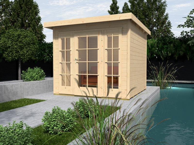 Weka Gartenhaus wekaLine 172 Größe 1 natur E-Glastür und 2 Fensterpaneele