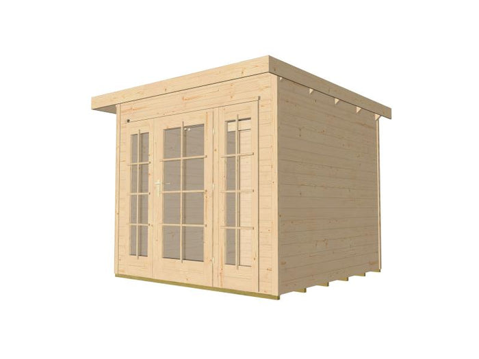Weka Gartenhaus wekaLine 172 Größe 1 natur E-Glastür und 2 Fensterpaneele