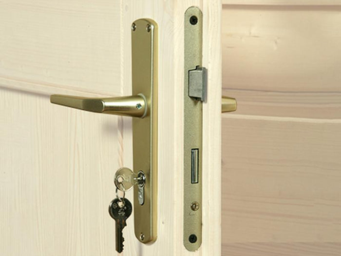 Weka Gartenhaus wekaLine 172 Größe 1 natur E-Glastür und 2 Fensterpaneele