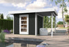 Weka Gartenhaus wekaLine 172 Größe 2 anthrazit Anbau 150 cm