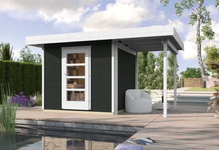Weka Gartenhaus wekaLine 172 Größe 2 anthrazit Anbau 150 cm