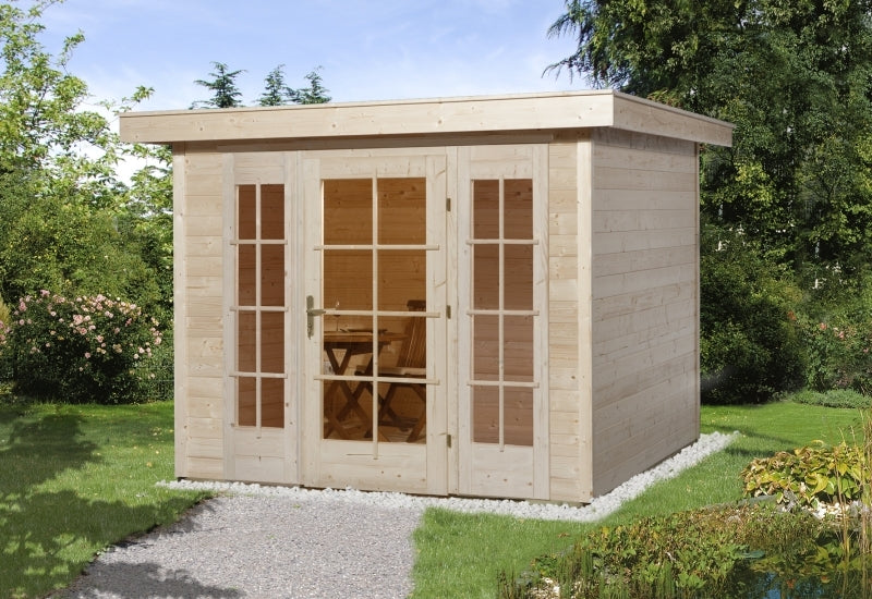 Weka Gartenhaus wekaLine 172 Größe 2 natur E-Glastür und 2 Fensterpaneele