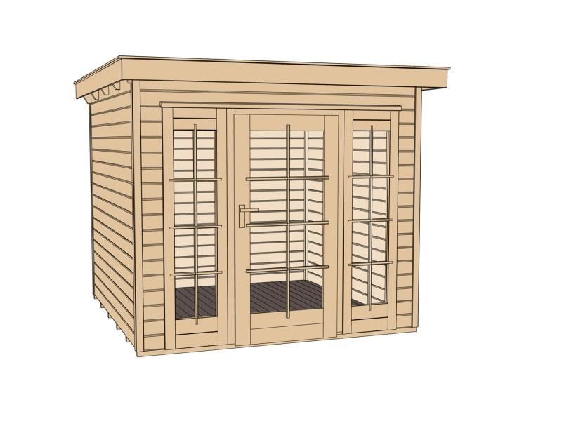 Weka Gartenhaus wekaLine 172 Größe 2 natur E-Glastür und 2 Fensterpaneele