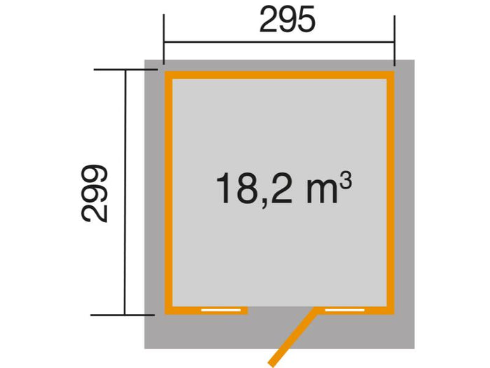 Weka Gartenhaus wekaLine 172 Größe 2 natur E-Glastür und 2 Fensterpaneele