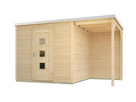 Weka Gartenhaus wekaLine 413 A Gr 1 natur mit Anbau 150 cm