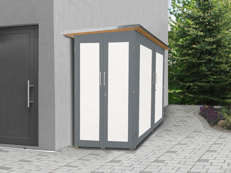 Weka Gartenschrank Geräteschrank Garten [Q] grau