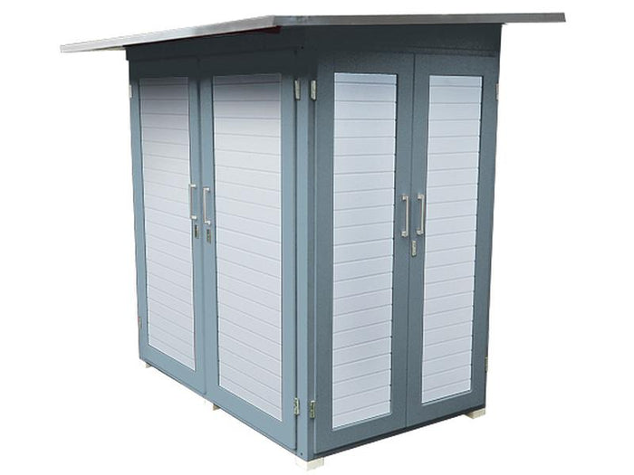 Weka Gartenschrank Geräteschrank Garten [Q] grau