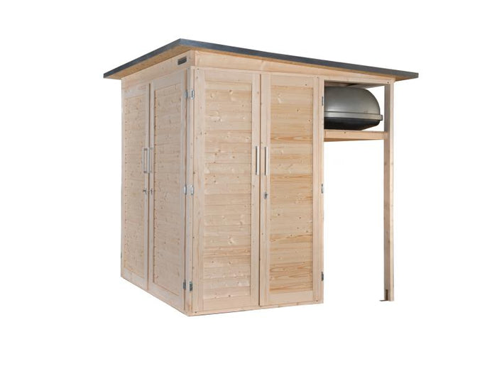Weka Gartenschrank Geräteschrank Garten [Q] natur inkl. Unterstand