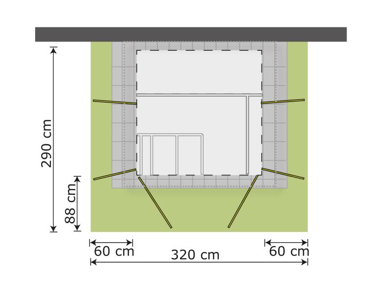 Weka Gartenschrank Geräteschrank Garten [Q] natur inkl. Unterstand