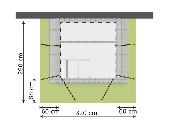 Weka Gartenschrank Geräteschrank Garten [Q] natur inkl. Unterstand