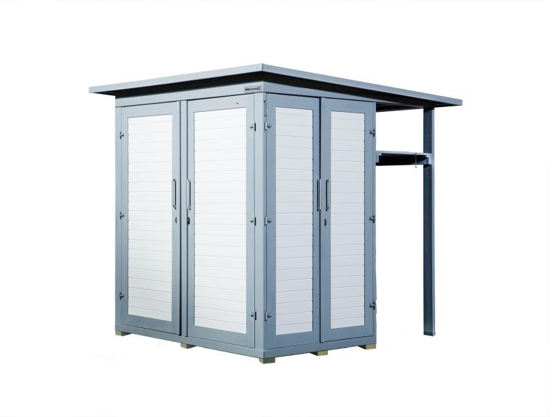 Weka Gartenschrank Geräteschrank Garten [Q] grau inkl. Unterstand