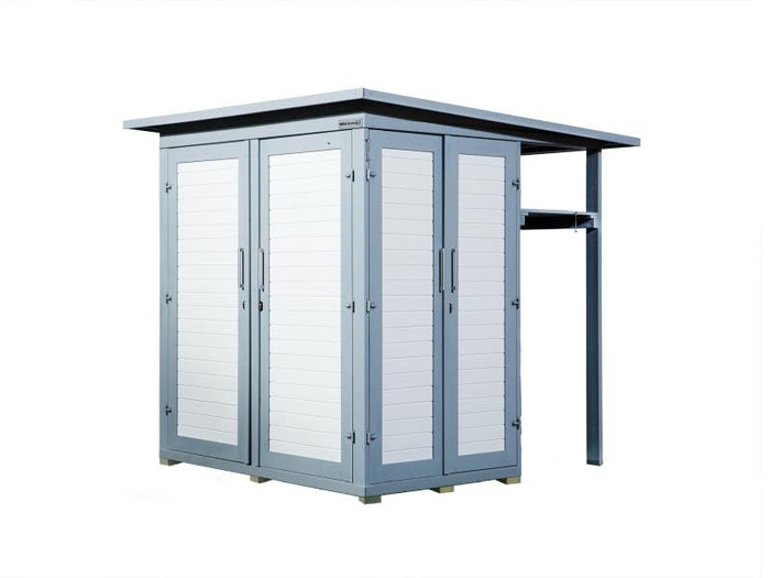 Weka Gartenschrank Geräteschrank Garten [Q] grau inkl. Unterstand