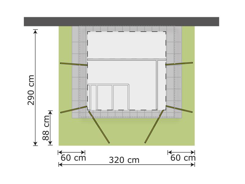 Weka Gartenschrank Geräteschrank Garten [Q] grau inkl. Unterstand