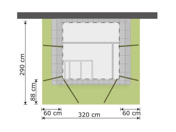 Weka Gartenschrank Geräteschrank Garten [Q] grau inkl. Unterstand