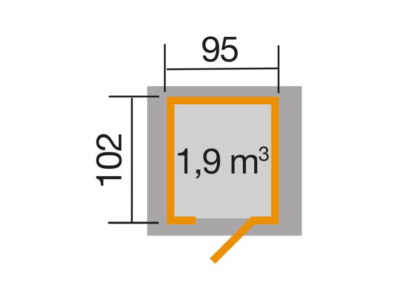 Weka Gerätehaus 367 grau 19 mm