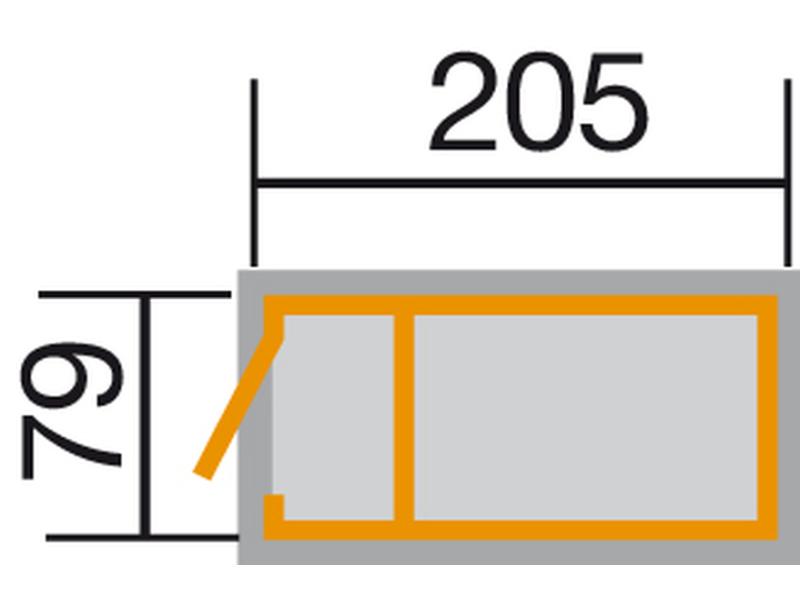Weka Hochbeet 669 mit Ablagefläche und Abstellraum 205 x 79 cm grau