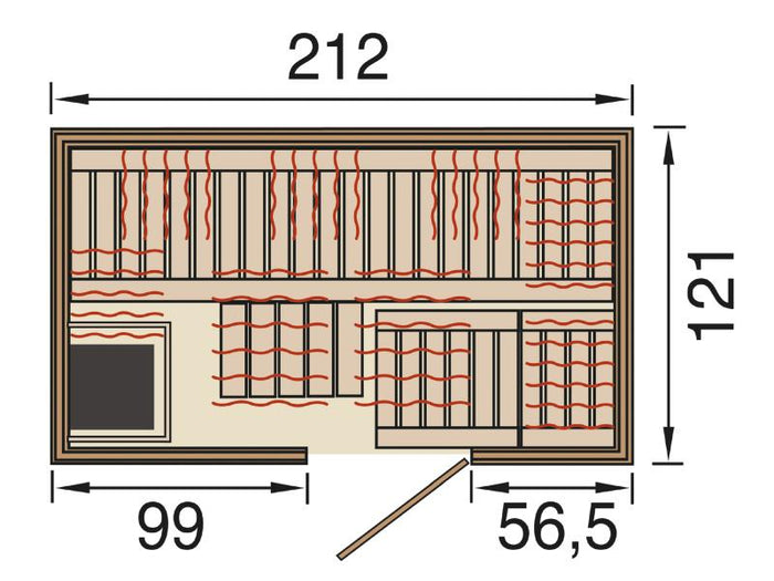 Weka Infrarot-Sauna-Kombikabine Uppsala mit Flächenstrahlern und Saunaofen 3,6 kW