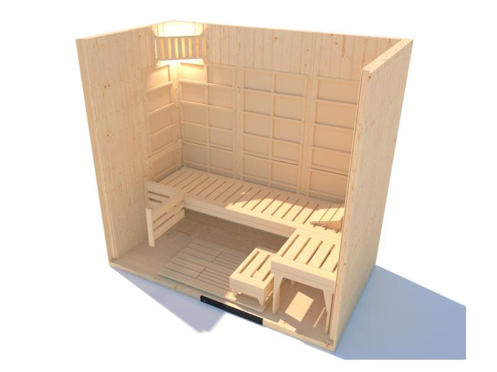 Weka Infrarot-Sauna-Kombikabine Uppsala mit Flächenstrahlern und Saunaofen 3,6 kW