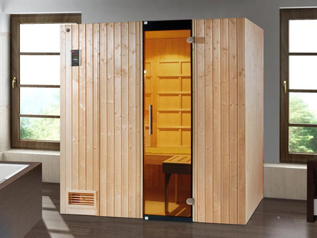 Weka Infrarot-Sauna-Kombikabine Uppsala mit Flächenstrahlern und Sauna-Bioofen 3,6 kW
